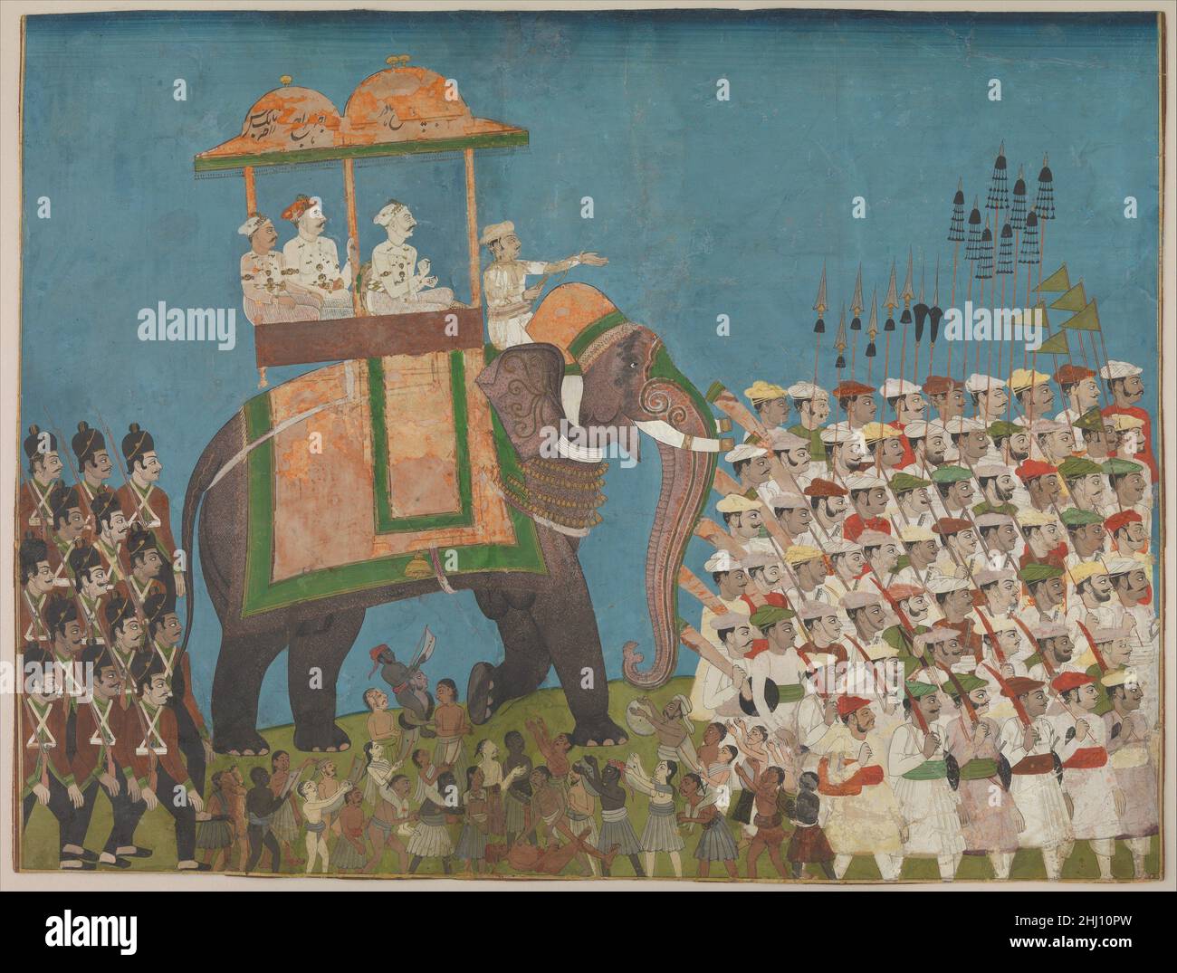 Three Noblemen in Procession on an Elephant ca. 1790 Painting by ...