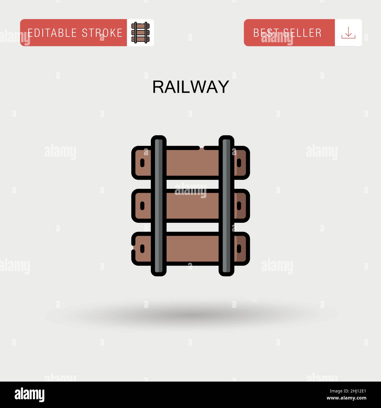 Train track vector perspective Stock Vector Images - Alamy