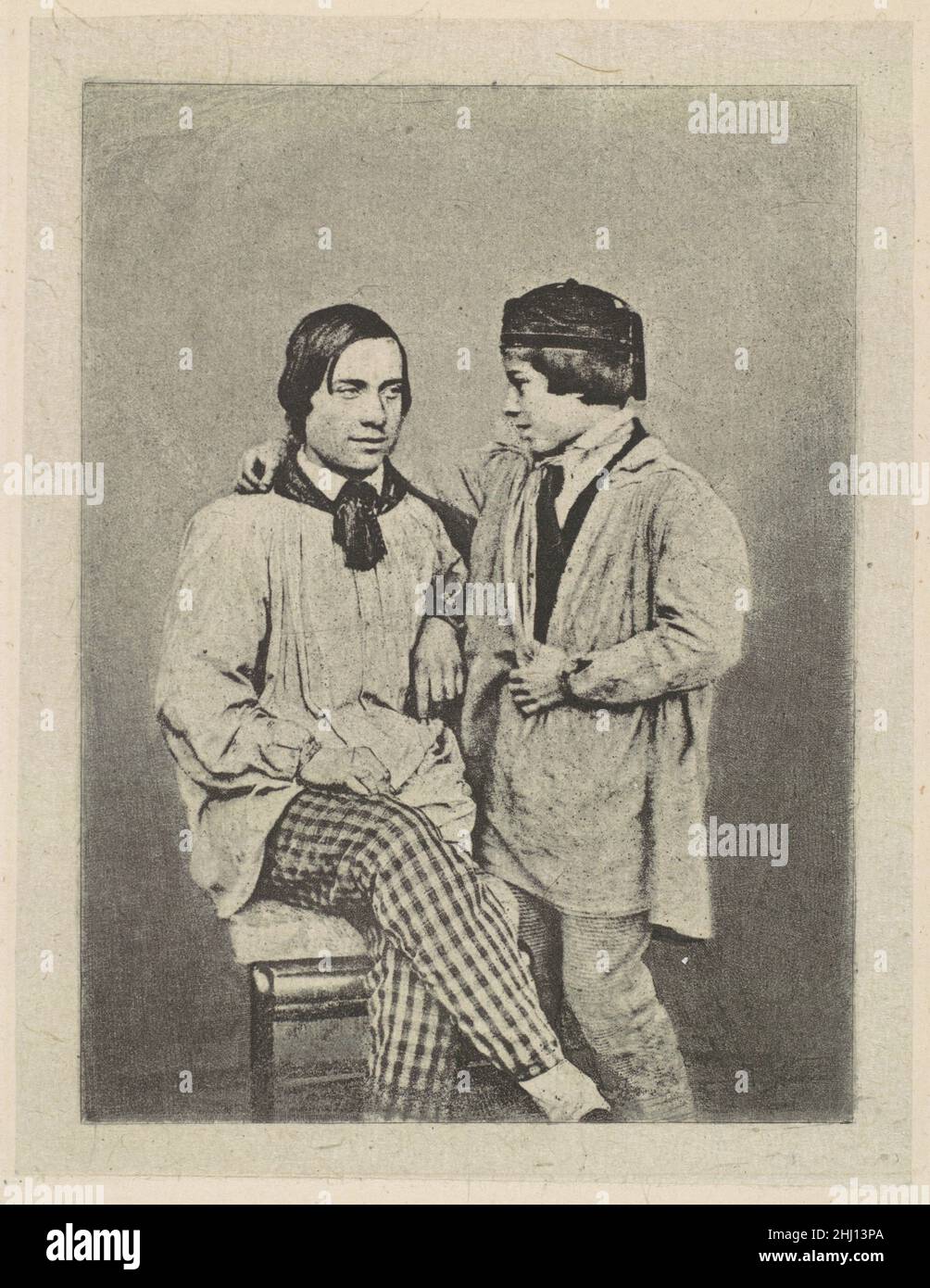 [Man and Boy] ca. 1841 Armand-Hippolyte-Louis Fizeau French. [Man and Boy]  269070 Stock Photo