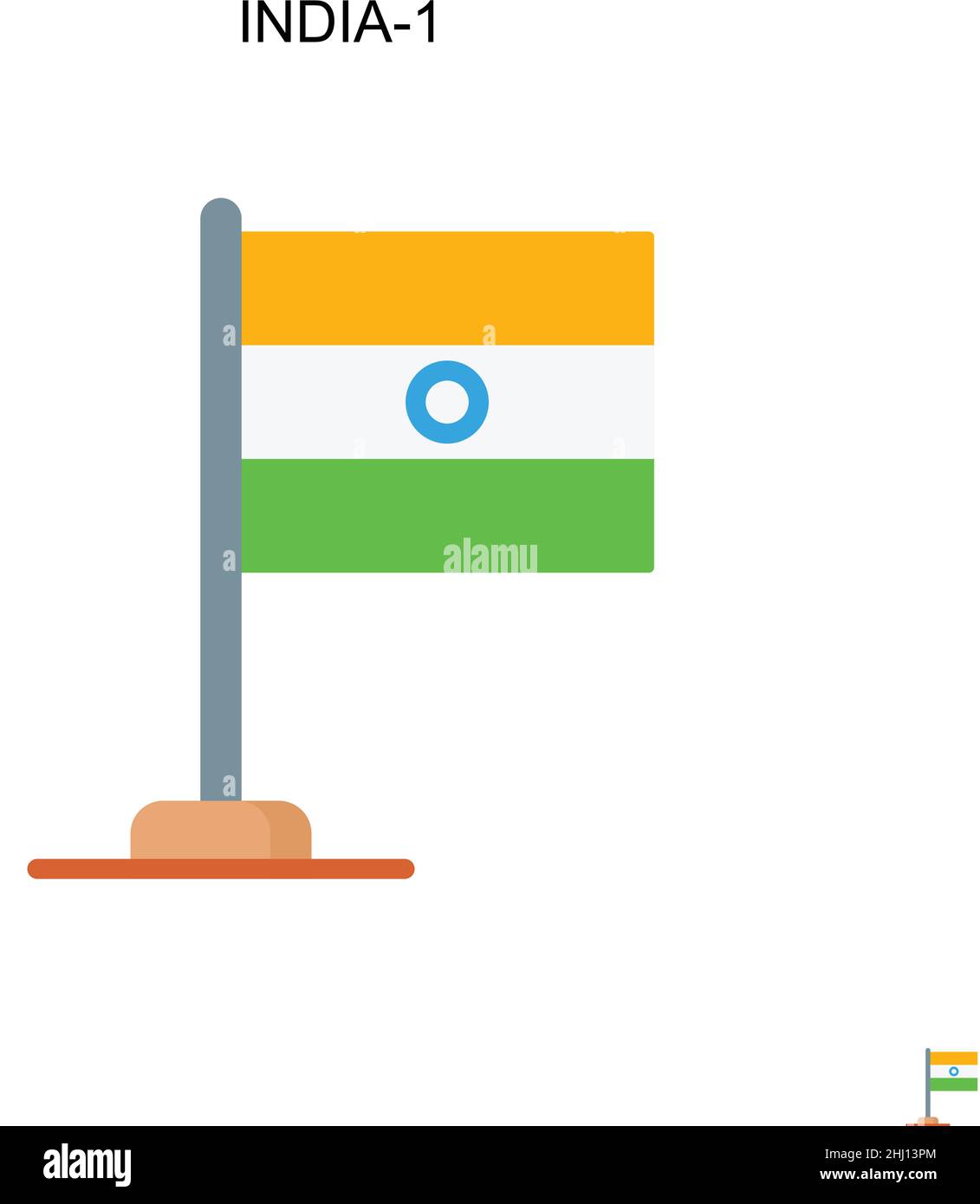 India-1 Simple vector icon. Illustration symbol design template for web mobile UI element. Stock Vector