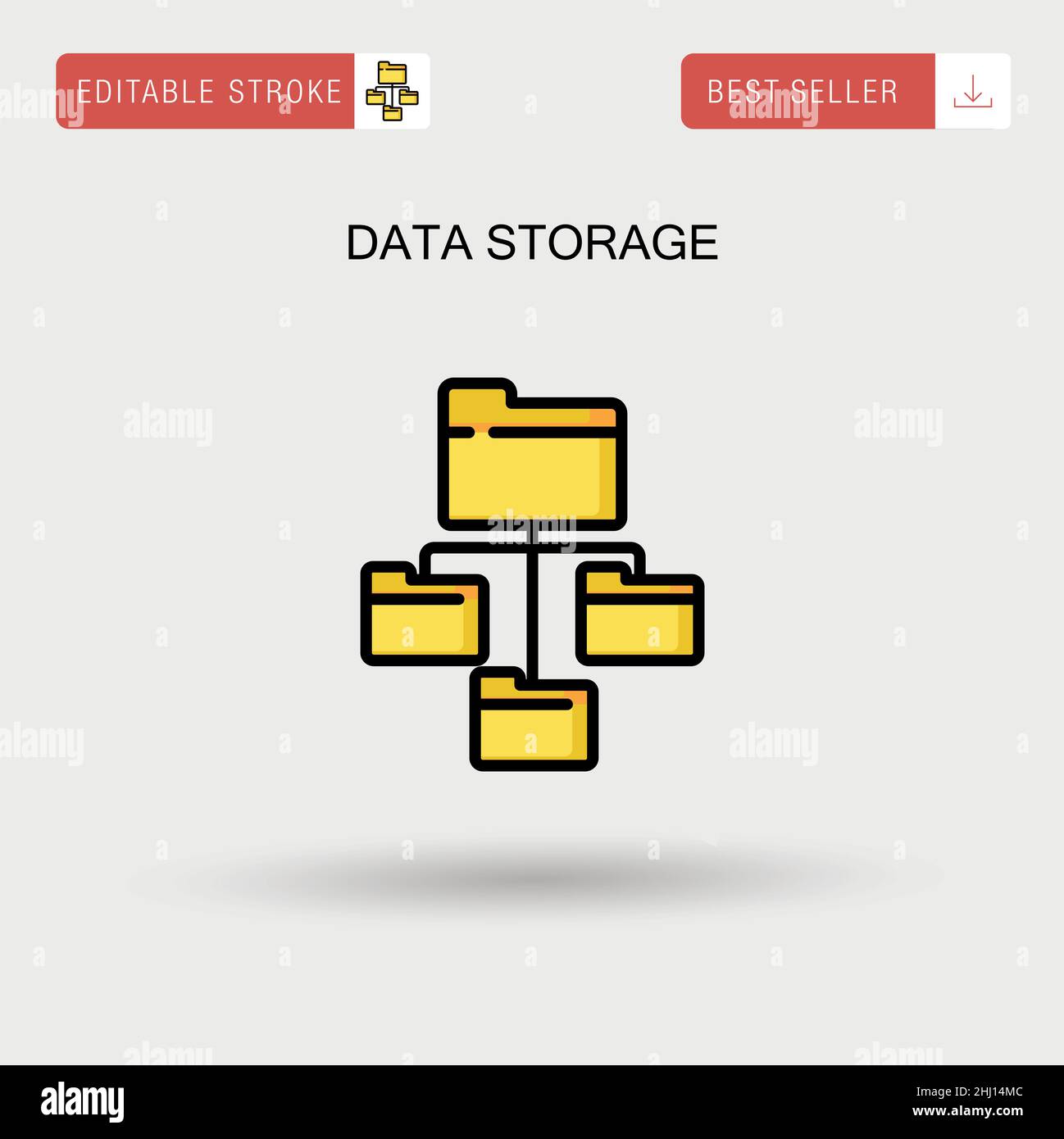 Data storage Simple vector icon. Stock Vector