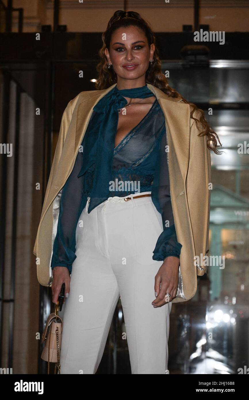 Malika Menard arriving at the Zuhair Murad show during Paris Fashion