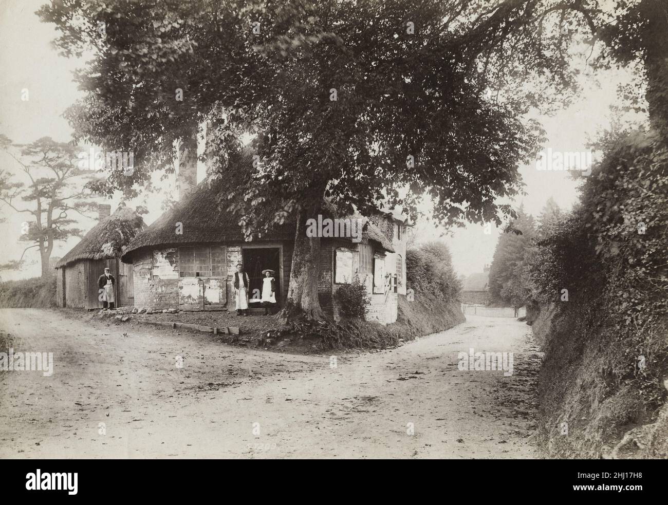 Vintage photograph, late 19th, early 20th century, view of 1907 - The village smithy, Burbage, Leicestershire Stock Photo
