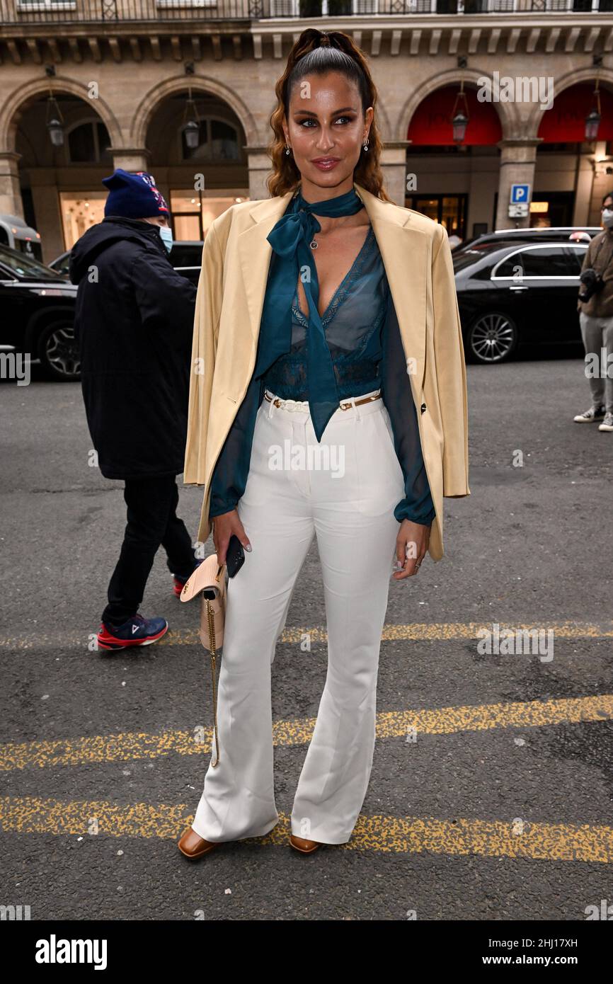Malika Menard arriving at the Zuhair Murad show during Paris Fashion