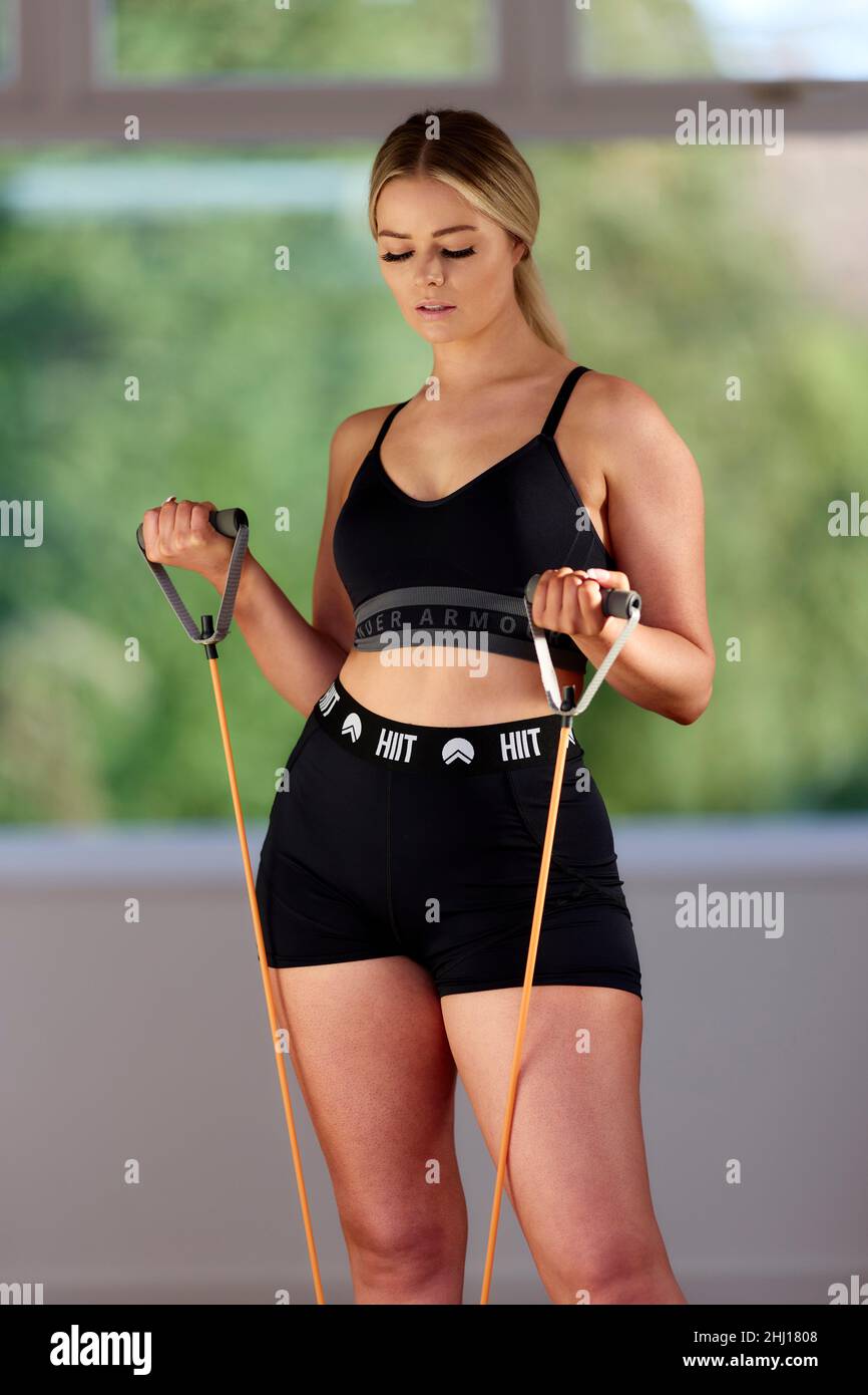 Girl working out Stock Photo