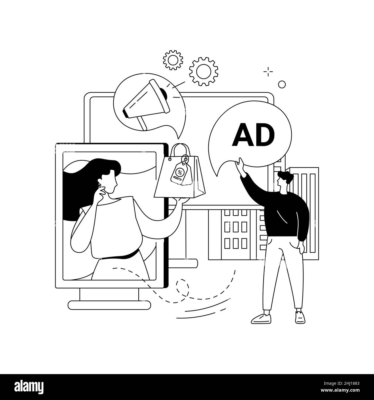Outdoor Advertising Design Abstract Concept Vector Illustration Stock