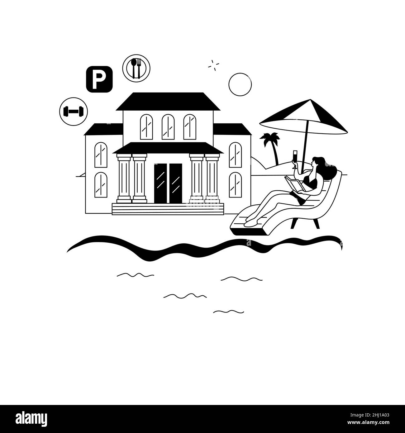 Allinclusive hotel abstract concept vector illustration Stock Vector