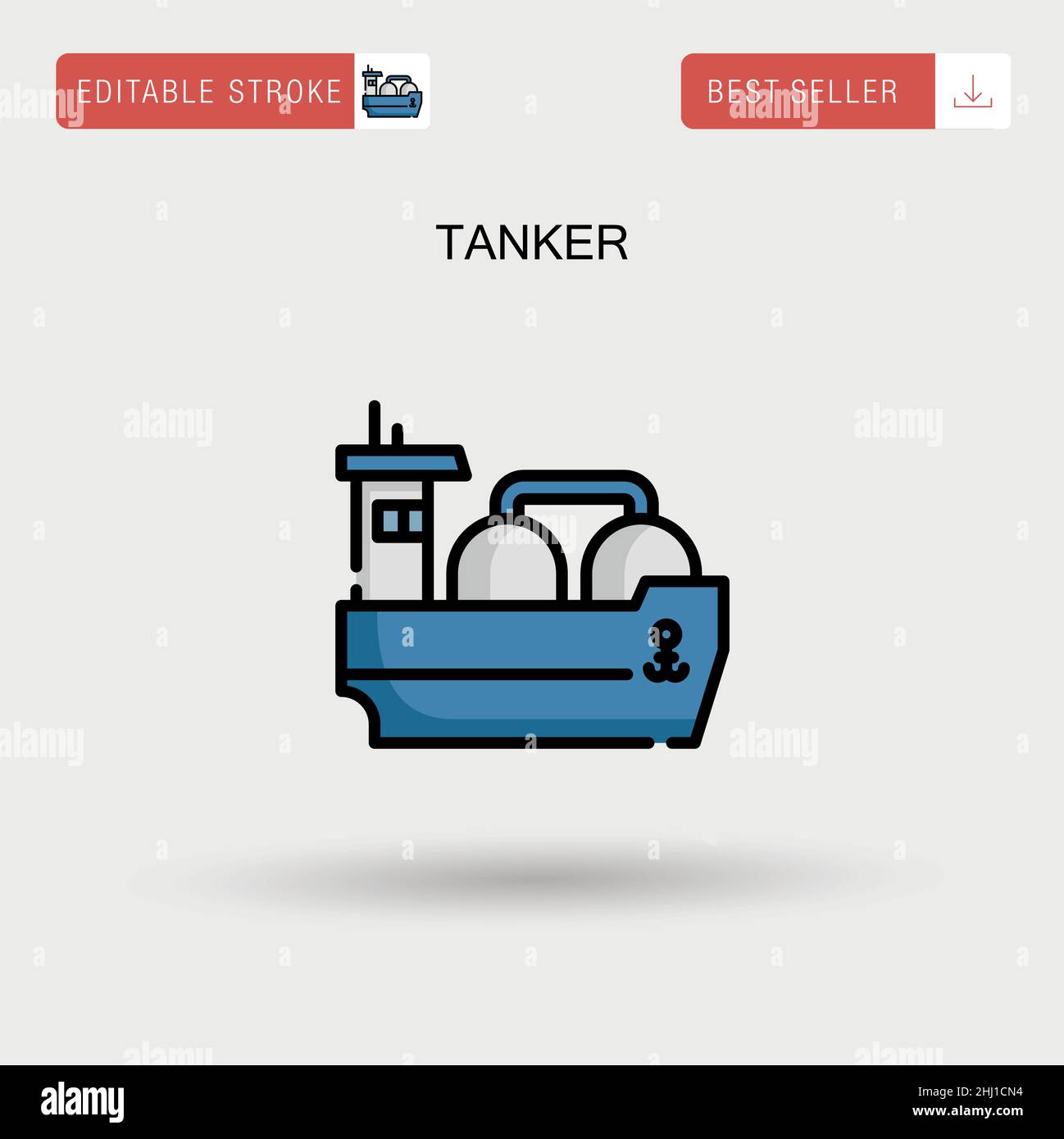 Tanker Simple vector icon. Stock Vector