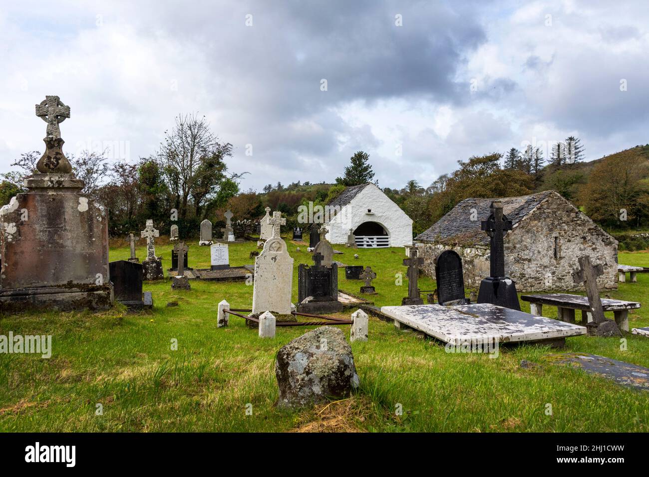 Old cemetery graveyard in Glenties, County Donegal, Ireland Stock Photo