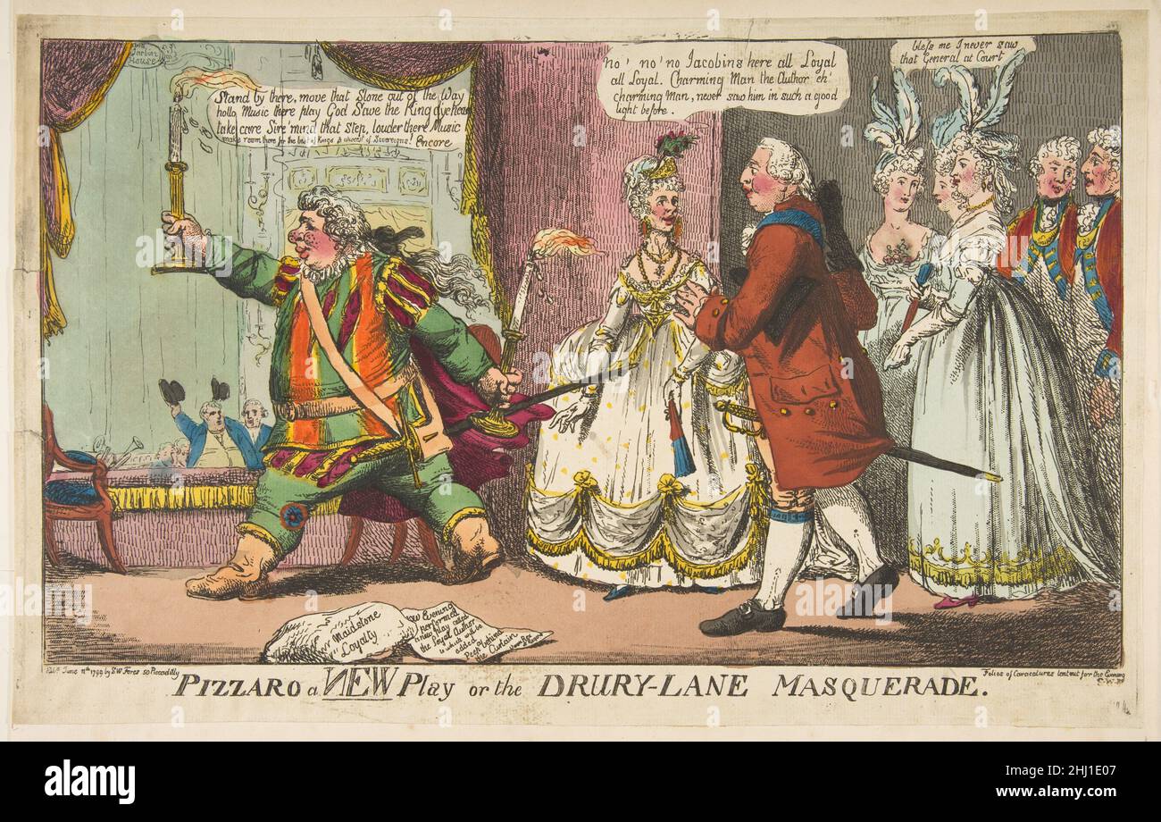 Pizzaro a New Play or the Drury-Lane Masquerade June 11, 1799 Anonymous, British, 18th century British. Pizzaro a New Play or the Drury-Lane Masquerade  392476 Stock Photo