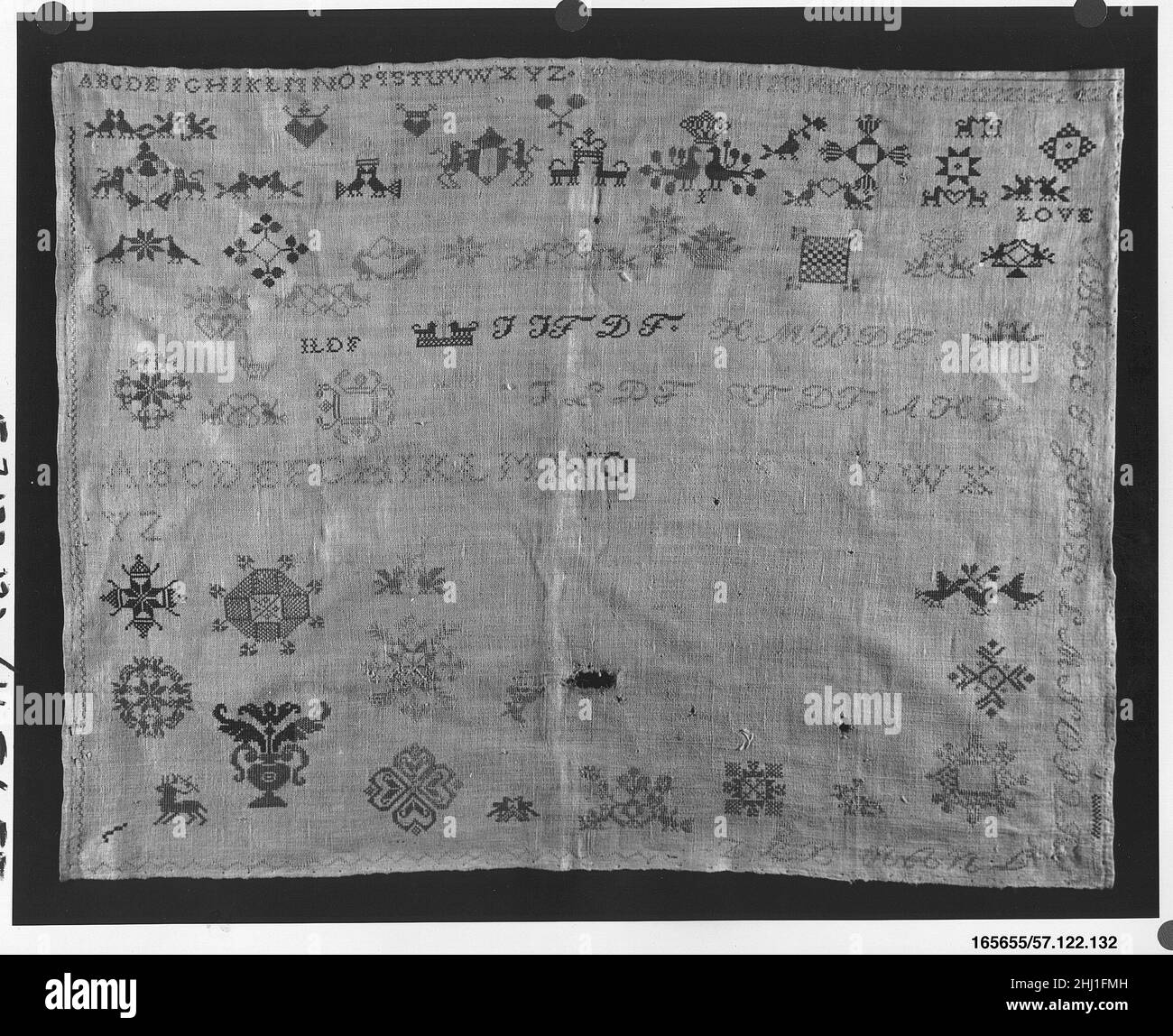Sampler 19th century Dutch. Sampler 228059 Stock Photo - Alamy