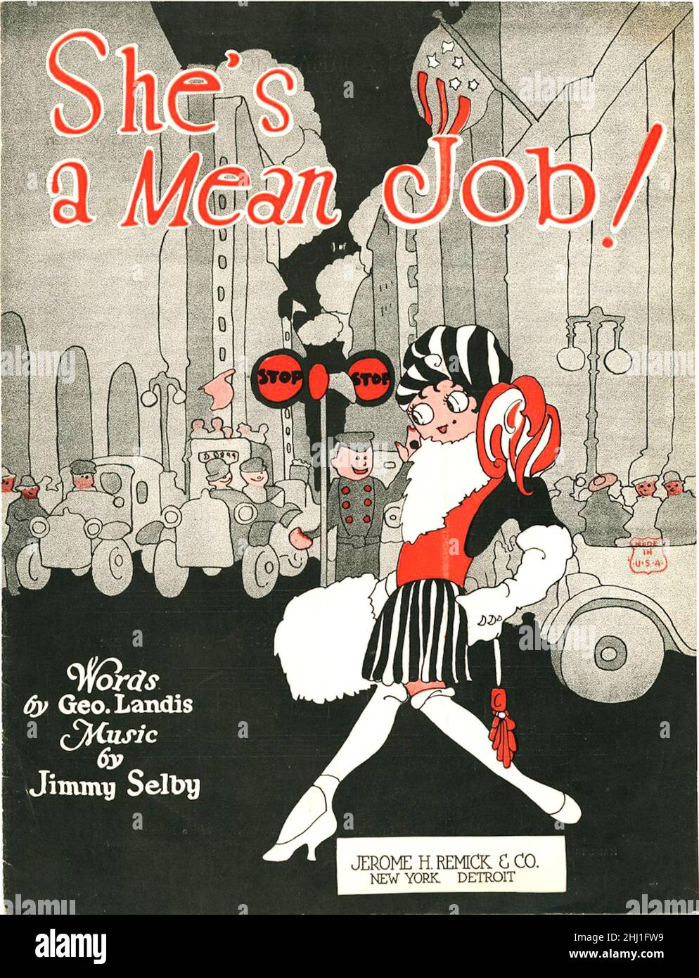 She's a Mean Job - Sheet Music Cover - 1921 Stock Photo