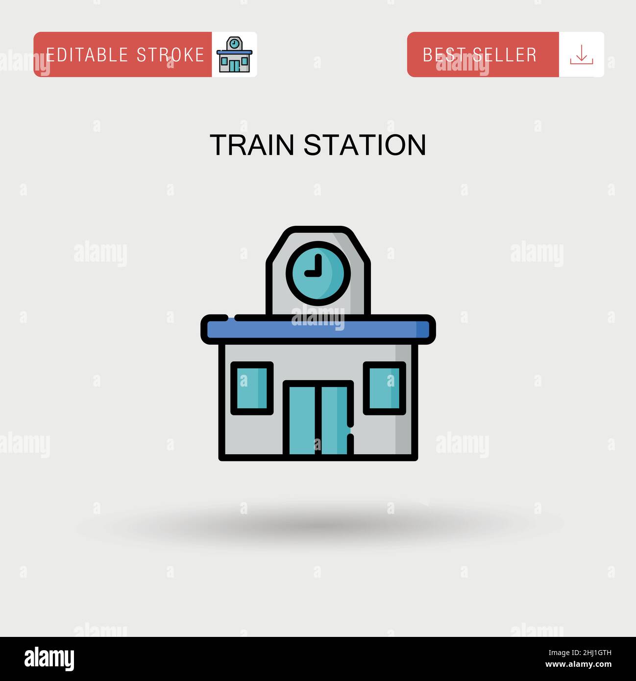 Train station Simple vector icon. Stock Vector