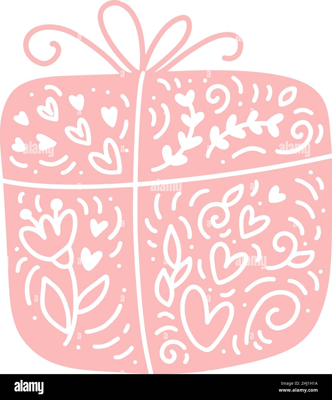 Love Pattern Round Flower Gift Box