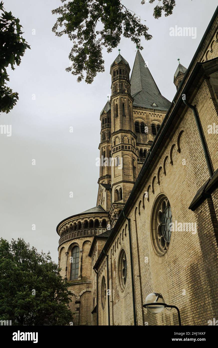 An old Gothic church on a cloudy day Stock Photo