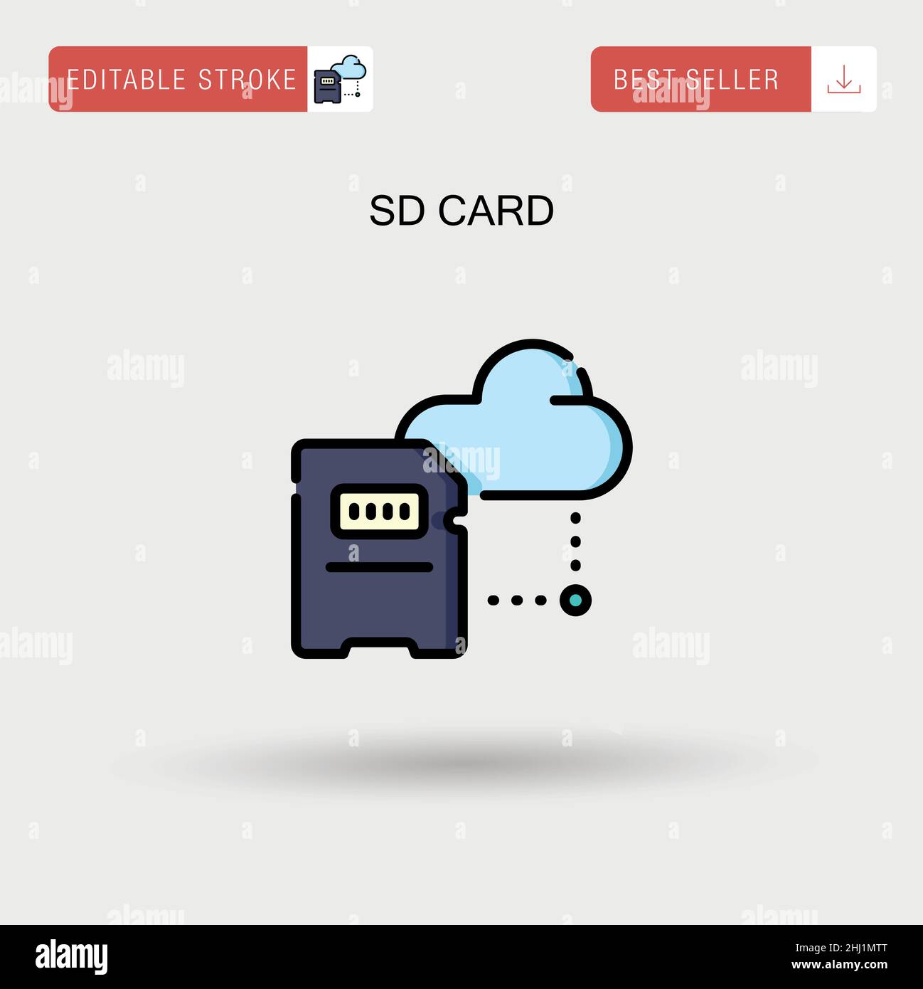 Sd card Simple vector icon. Stock Vector