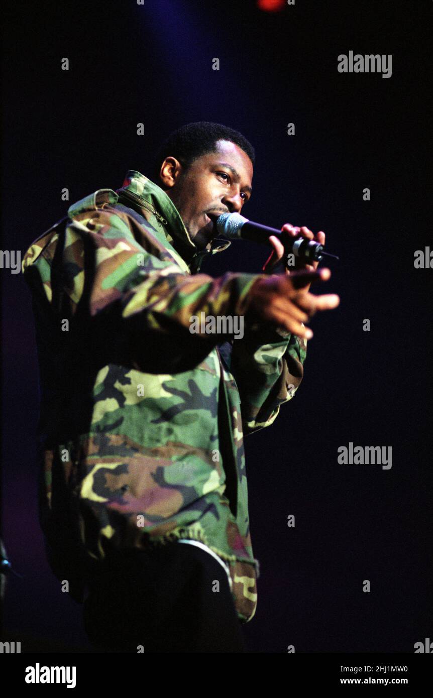 Blackstreet on stage at The Soul Super Jam held at Wembley Arena in London. 4th December 1996 Stock Photo