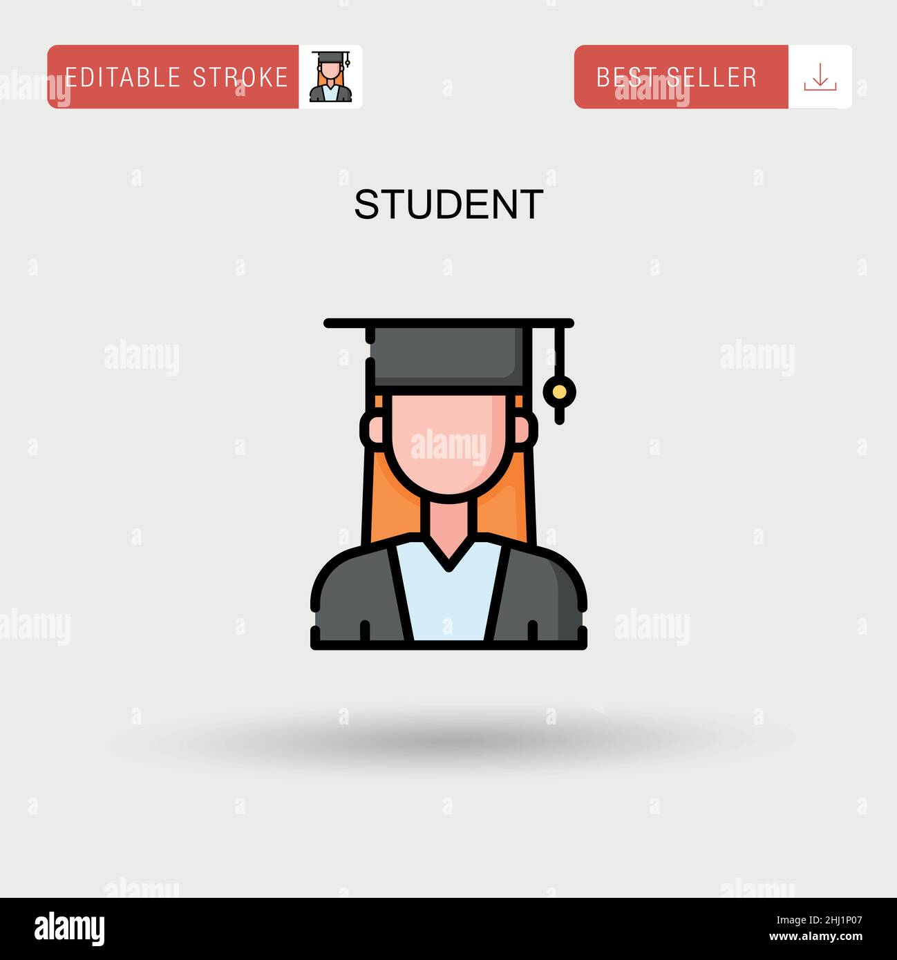 Student Simple vector icon. Stock Vector