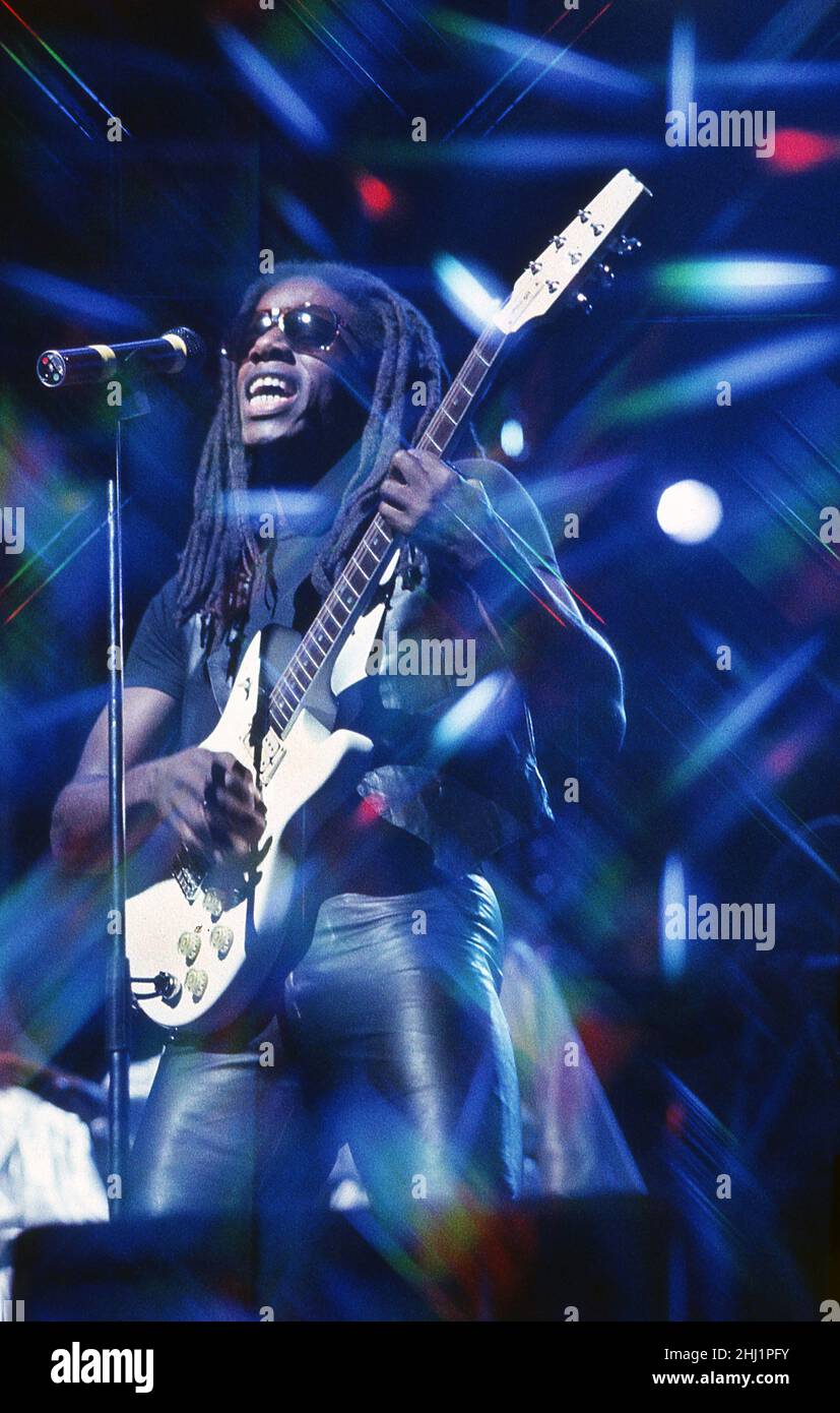 Eddy Grant live concert in London UK 1984 Stock Photo - Alamy