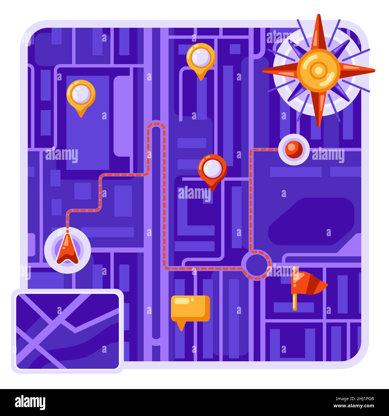 City map background design with markers and flags. Illustration of ...