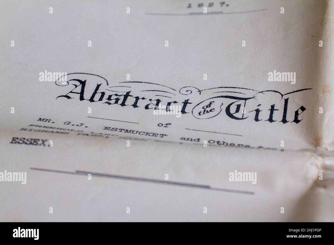 Abstract of the Title, form used in property purchases, Abstract of