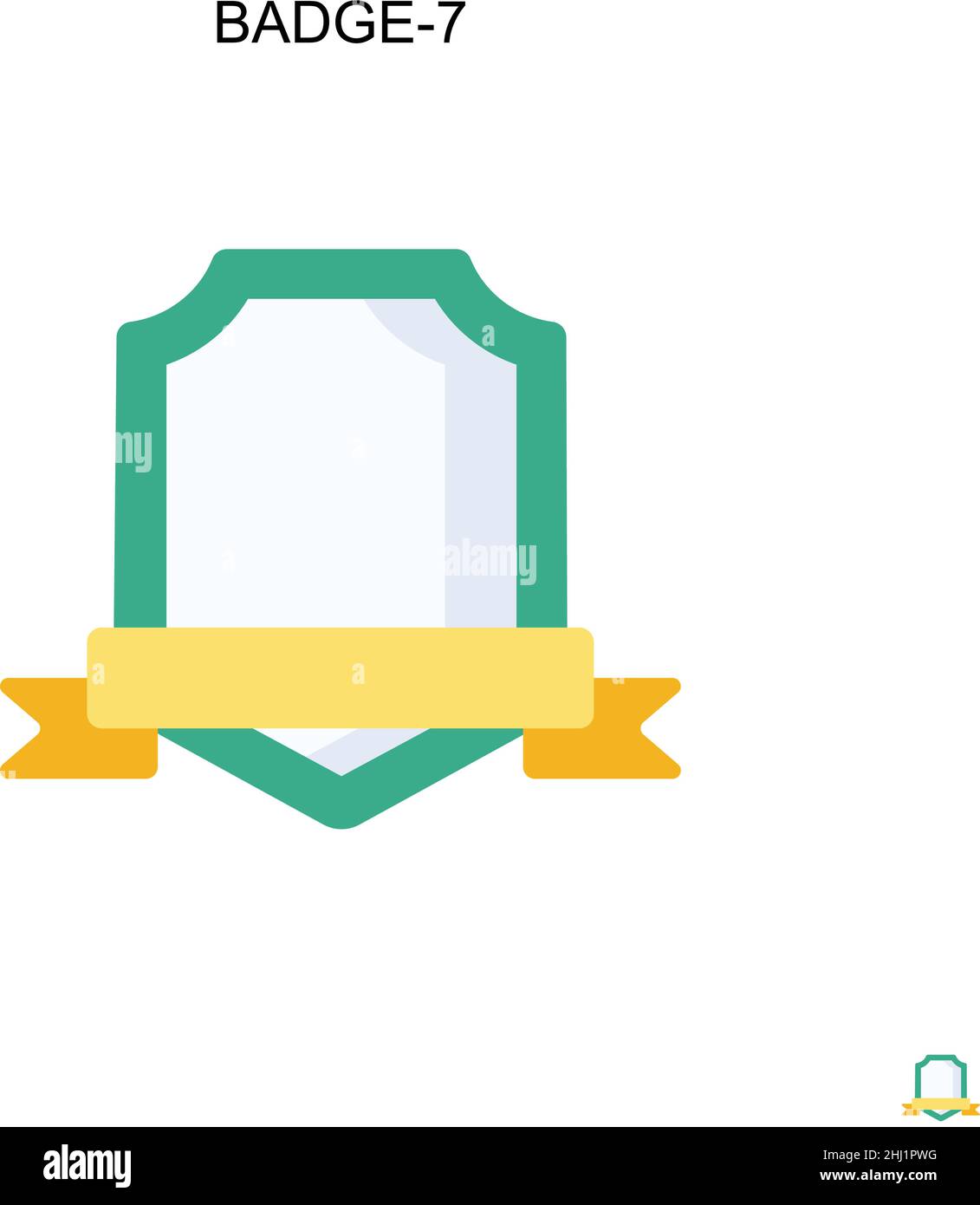 Badge-7 Simple vector icon. Illustration symbol design template for web mobile UI element. Stock Vector