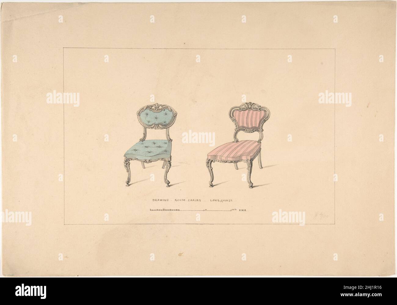 Design for Drawing Room Chairs, Louis Quinze Style 18351900 Robert