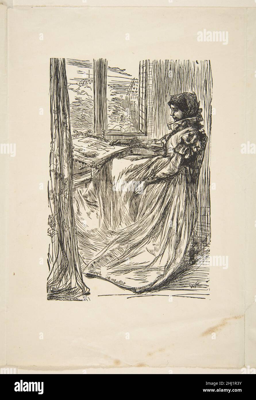 The Morning Before the Massacre of St. Bartholomew (for 'Once a Week,' August 16, 1862) 1862 After James McNeill Whistler American In 1862 Whistler designed four wood engravings for the London periodical 'Once a Week.' Many of his Pre-Raphaelite friends were illustrating poems and short stories at this moment and the decade proved to be the start of a new flowering of British illustration. Founded in 1859, 'Once a Week' supported the movement and was known as a 'journal of the younger men.' Whister's image responds to a poem by George Walter Thornbury that evokes the persecution of Protestants Stock Photo