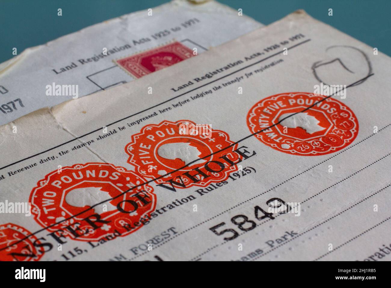 land registry, stamp duty land tax historic stamp Stock Photo  Alamy