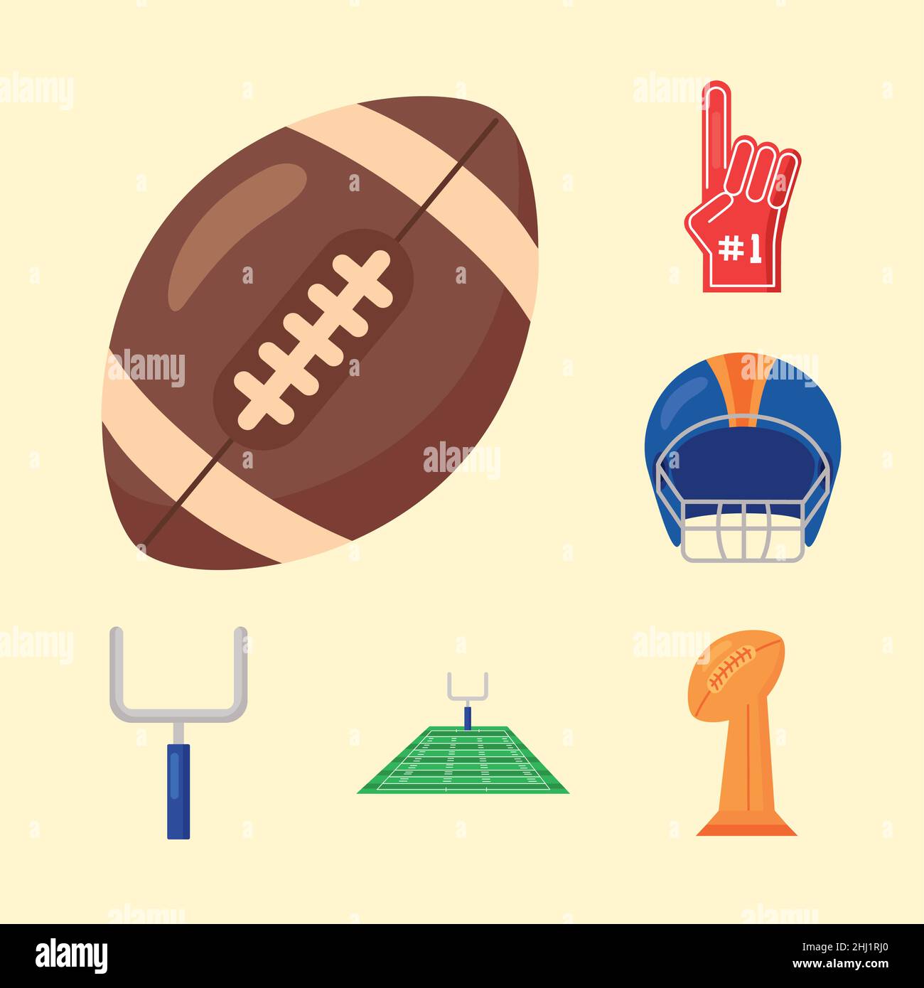 six american football set icons Stock Vector Image & Art - Alamy
