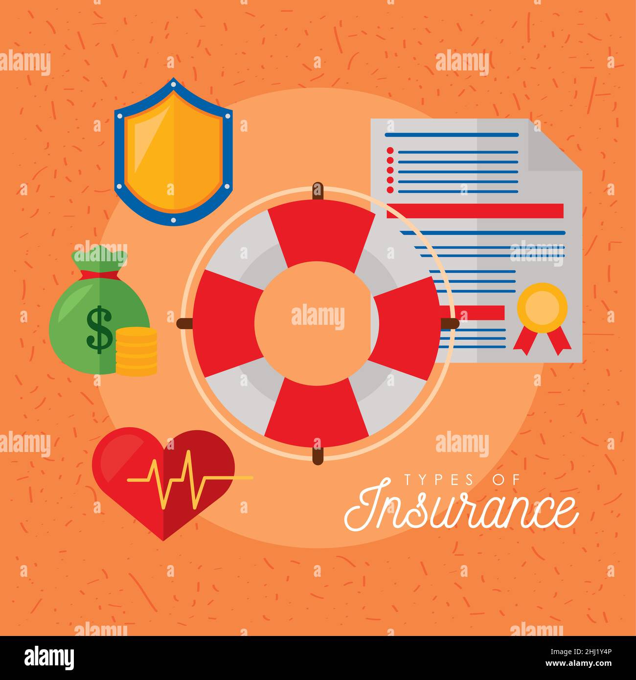 five insurance services set icons Stock Vector Image & Art - Alamy