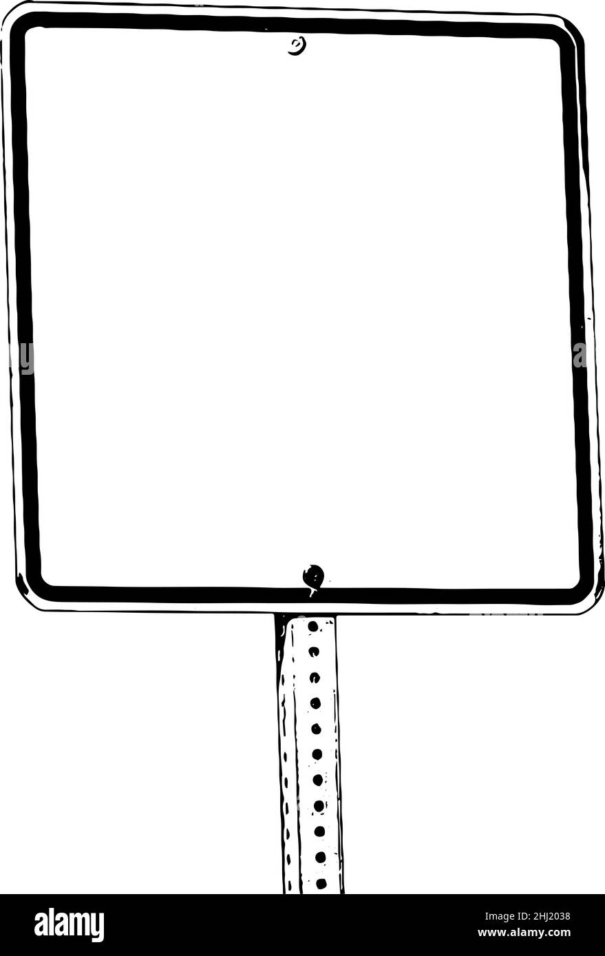 Blank sign vector illustration in black on white background Stock Vector