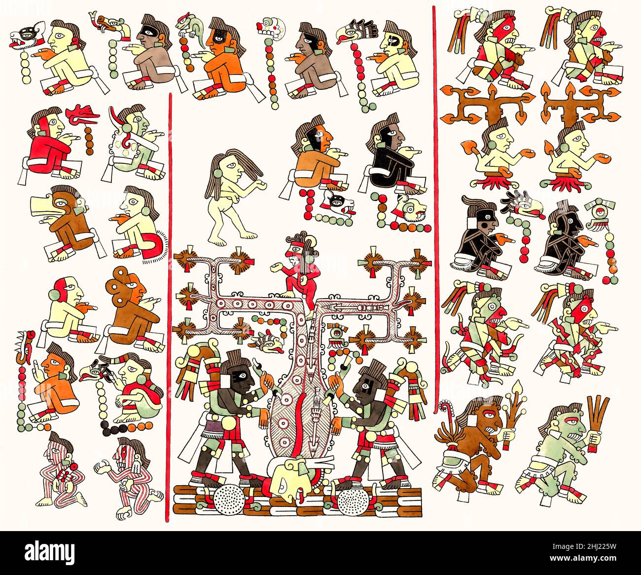 Aztec hieroglyphs, facsimile from atlas pittoresque by Alexander von Humboldt Stock Photo