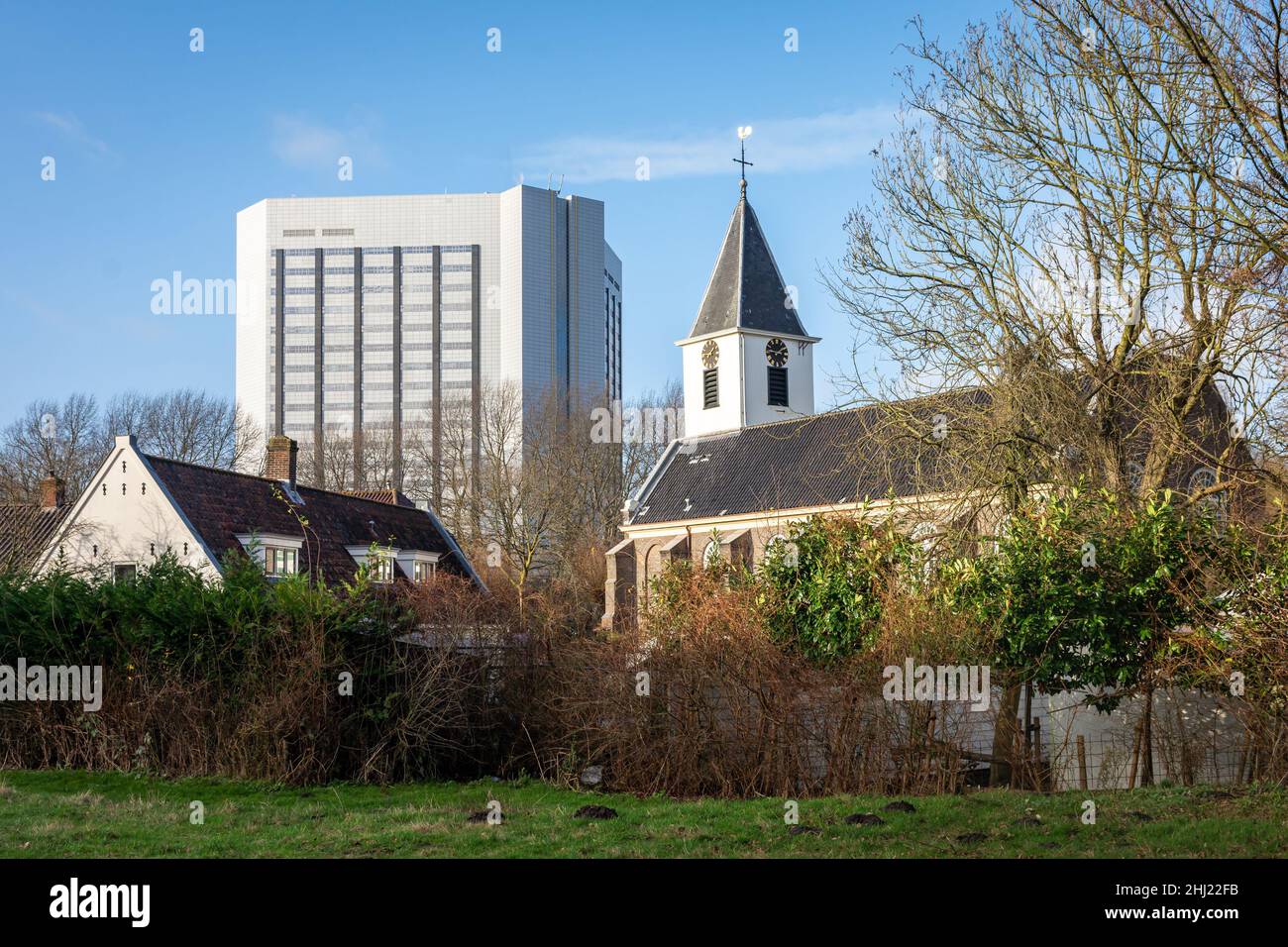 St. Peter’s Church from 17th century in the former village of Sloterdijk, now part of Amsterdam-West Stock Photo