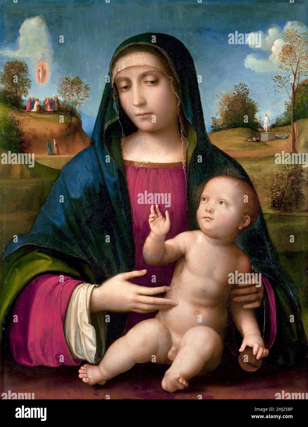 Madonna and Child by Francesco Francia (Francesco Raibolini: 1447-1517), canvas (handed over from panel), c. 1515-17 Stock Photo