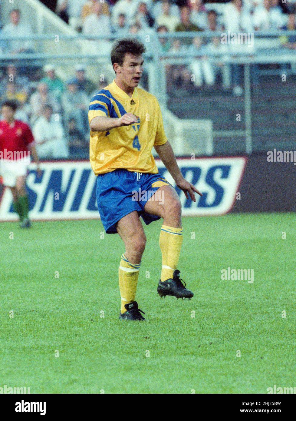 PATRICK ANDERSSON Swedish football player to European Championship in Sweden 1992 Stock Photo