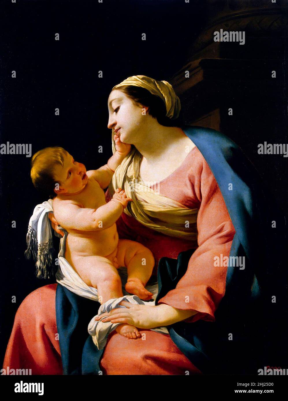 Madonna and Child by Simon Vouet (1590-1649), oil on canvas, c. 1639 Stock Photo