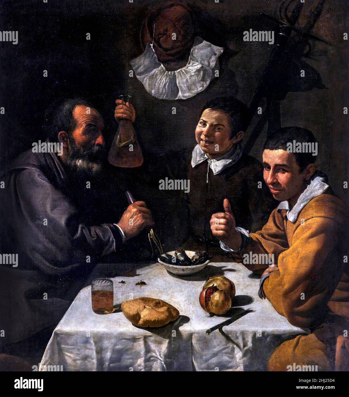 Luncheon by Diego Velazquez (1599-1660), oil on canvas, c. 1617 Stock Photo