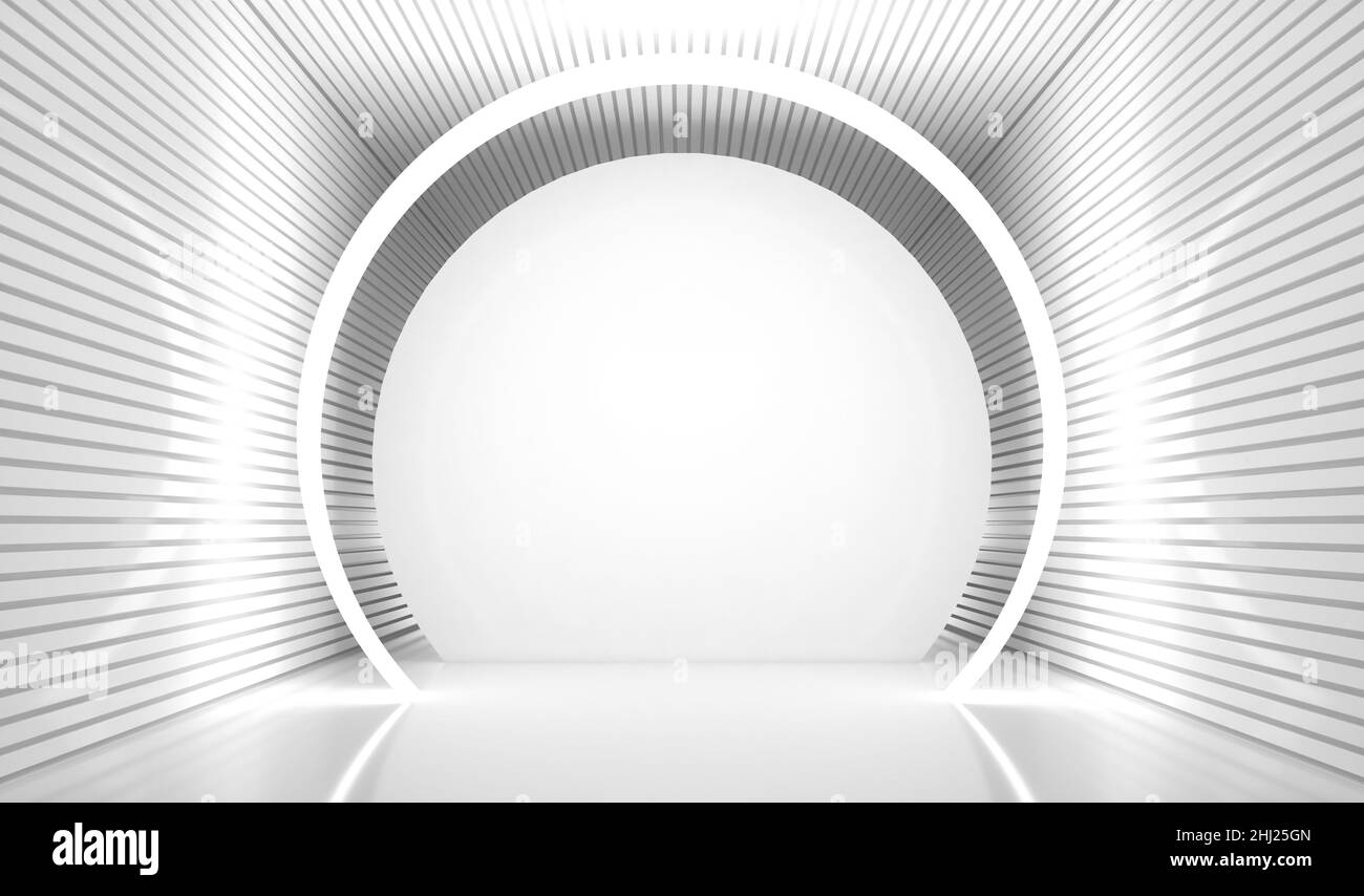 Abstract white product podium stage background. 3d render Stock Photo