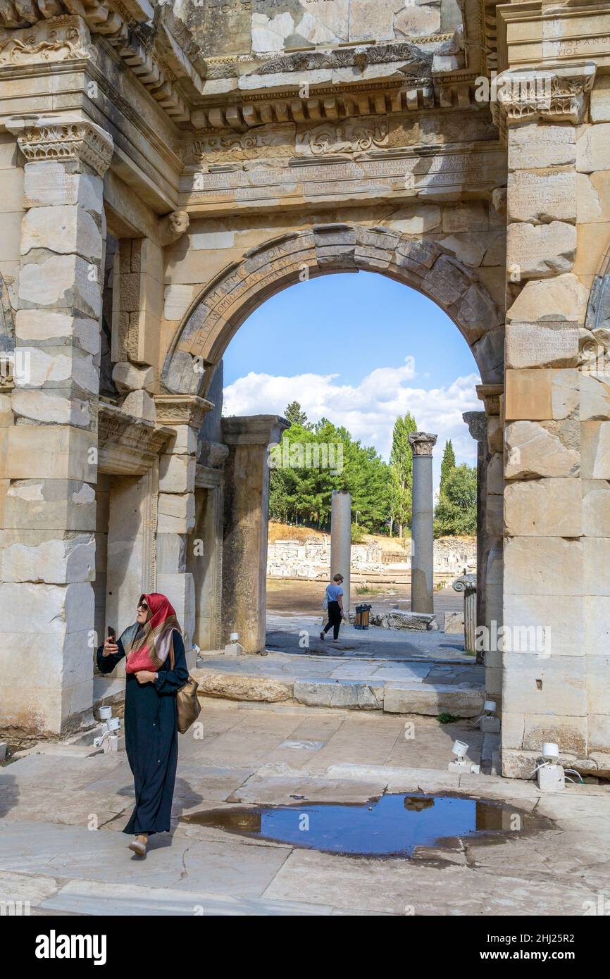 Domestic and foreign tourists among the ruins of the ancient city of ...