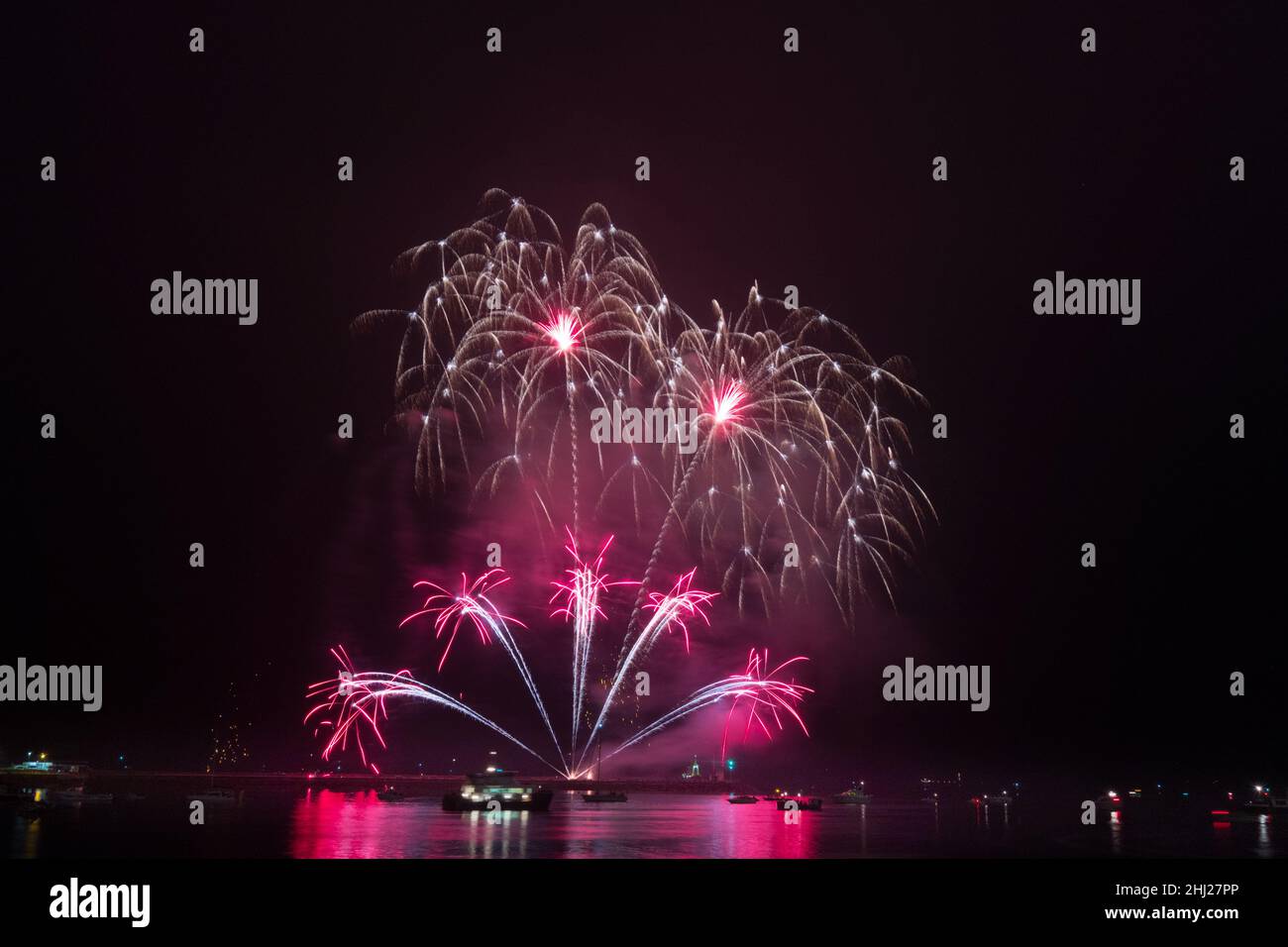 Stunning fireworks display during a fireworks championship in Plymouth