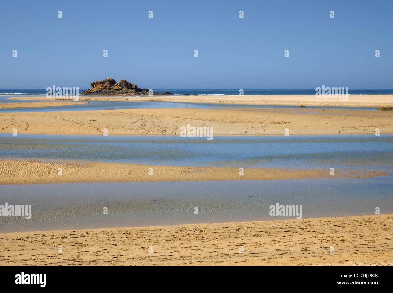 Beautiful Corrubedo Beach in Galicia, Spain Stock Photo