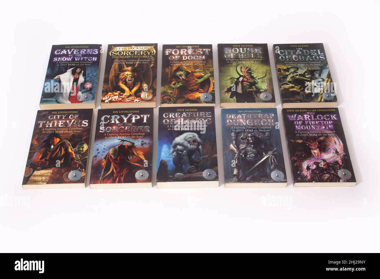 A Collection of Fighting Fantasy books by Ian Livingstone and Steve Jackson  Stock Photo - Alamy