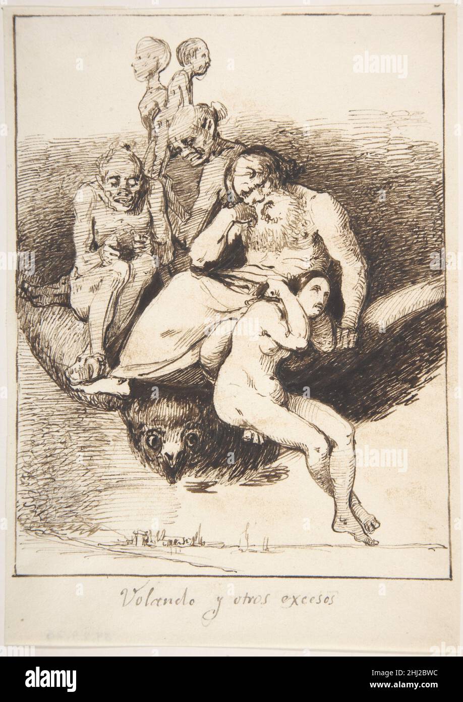 Flying and Other Excesses ('Volando y otros excesos') 1807–45 Leonardo Alenza y Nieto Spanish. Flying and Other Excesses ('Volando y otros excesos')  335168 Stock Photo