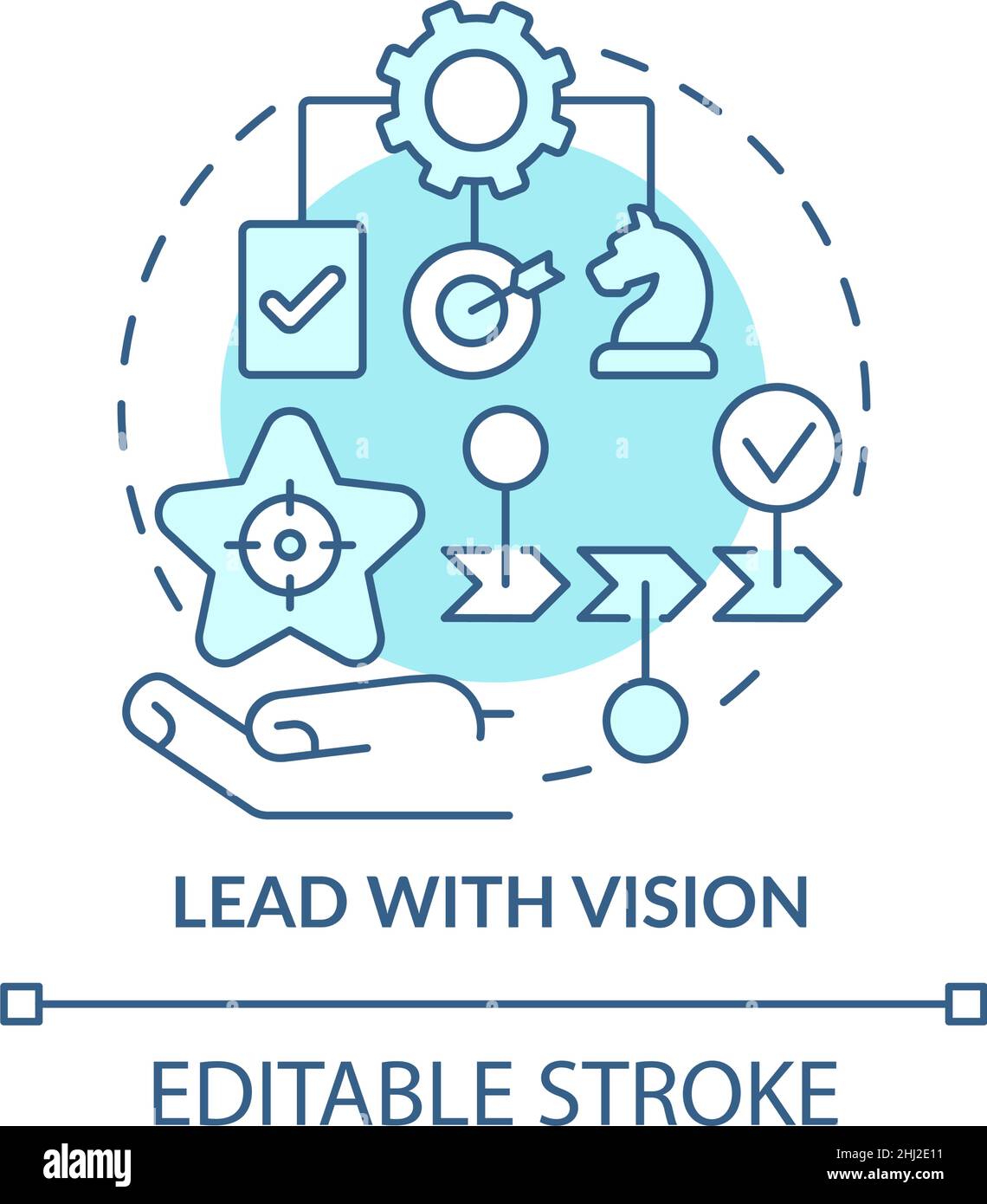 Lead with vision turquoise concept icon Stock Vector
