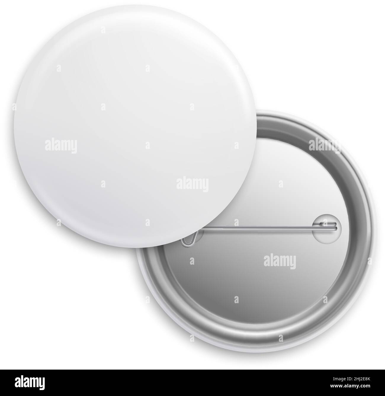 Blank pin badge mockup. Front and back view Stock Vector Image & Art