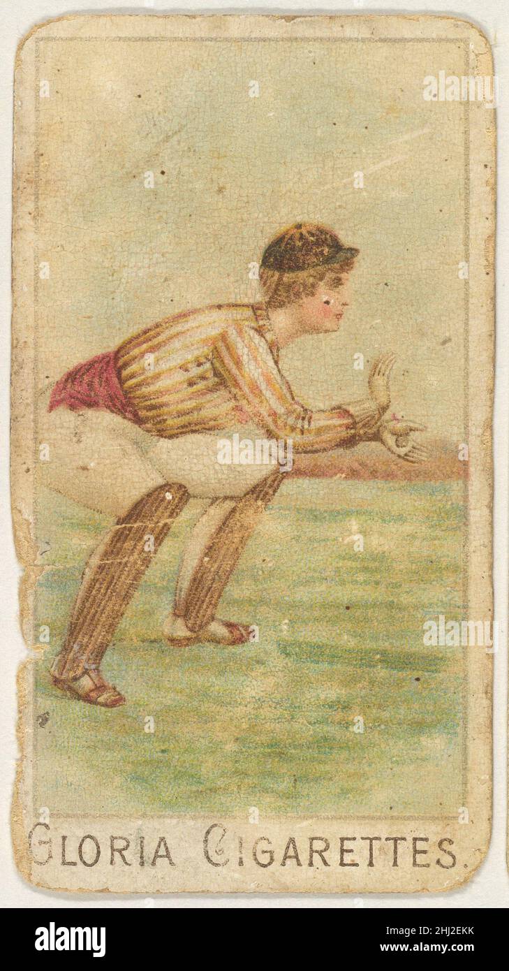 From the series 'Sports Girls' (C190), issued by the American Cigarette Company, Ltd., Montreal, to promote Gloria Cigarettes ca. 1889 Issued by the American Cigarette Company, Ltd. Insert cards from the series 'Sports Girls' (C190), issued ca. 1890 in Canada by the American Cigarette Company, Ltd., Montreal, to promote Gloria Cigarettes. The set has two variations of markings on verso and some card backs are blank. The Canadian issue (C190) is similar to the the American series 'Sports Girls' (N463). Although entitled 'Sports Girls,' the series depicts women playing sports as well as chorus g Stock Photo