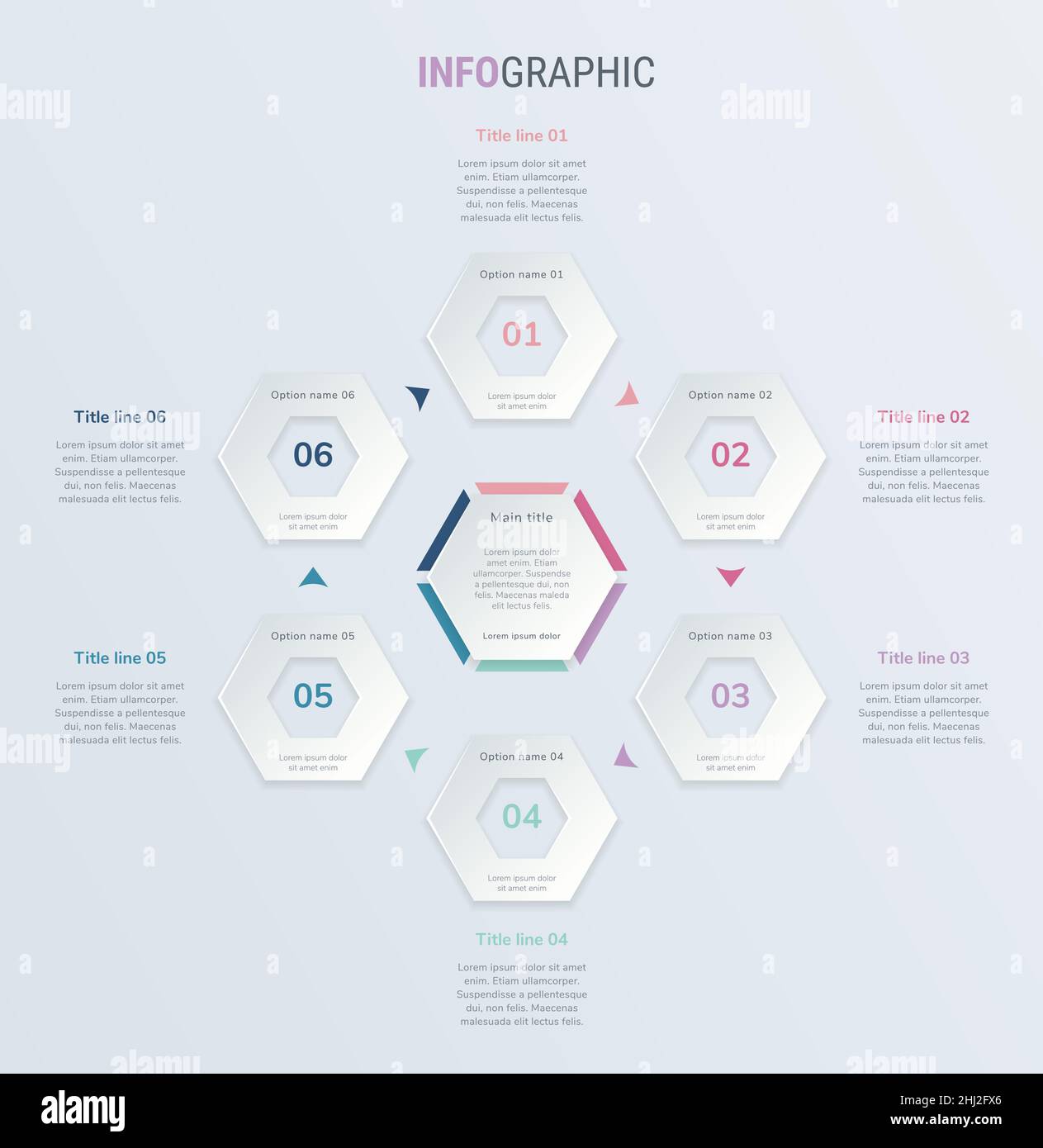 Vintage colors vector infographics timeline design template with honeycomb elements. Content, schedule, timeline, diagram, workflow, business Stock Vector