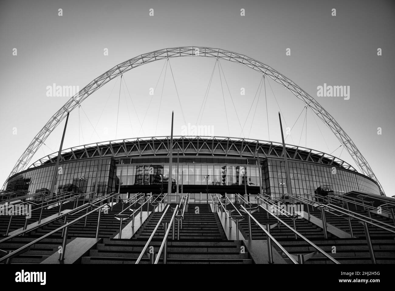 Wembley Stadium in black and white Stock Photo