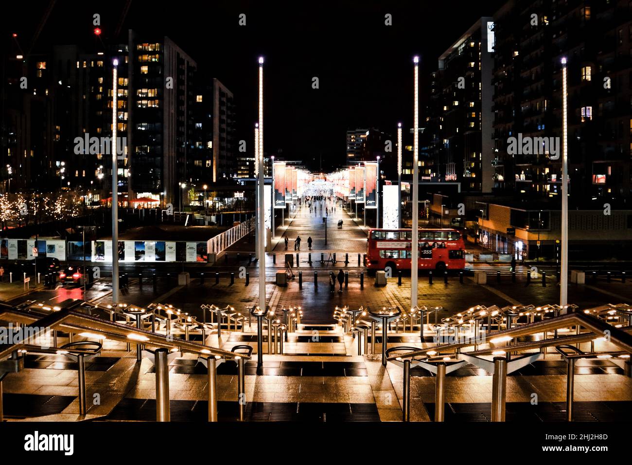 The view from Wembley Stadium at night with the Christmas lights Stock